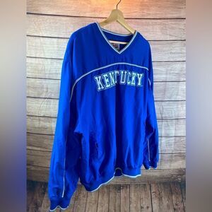 Men’s sized XXL water-resistant lined KY pull over jacket w/sm stain Lt. sleeve